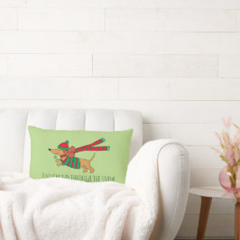 Dachshund Through the Snow装飾用クッション13" x 21" ランバークッション