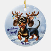 Dachshund Through the Snow セラミックオーナメント (裏面)