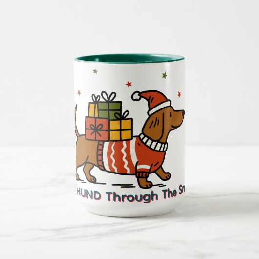 Dachshund Through The Snow  マグカップ (中央)