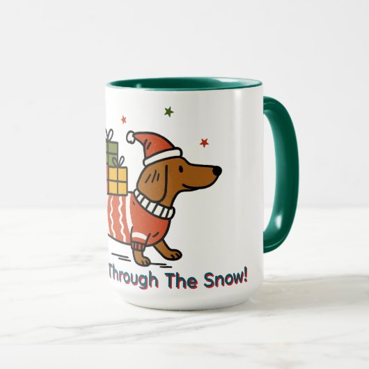 Dachshund Through The Snow  マグカップ (正面右)