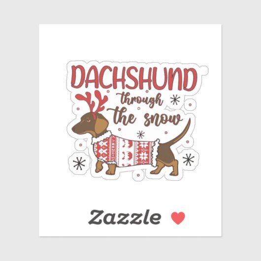 Dachshund Through The Snow Christmas Dog Lover シール (シート)