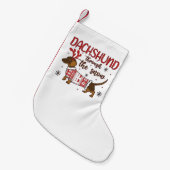 Dachshund Through The Snow Christmas Dog Lover スモールクリスマスストッキング (正面 (吊り時))