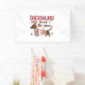 Dachshund Through The Snow Christmas Dog Lover 横断幕 (インサイチュ)