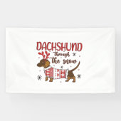 Dachshund Through The Snow Christmas Dog Lover 横断幕 (横)