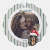 Dachshund through the Snow Christmas Holiday オーナメントカード (正面)