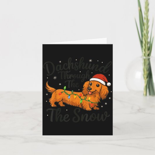 Dachshund Through The Snow Christmas Pajama Toddle カード (正面)
