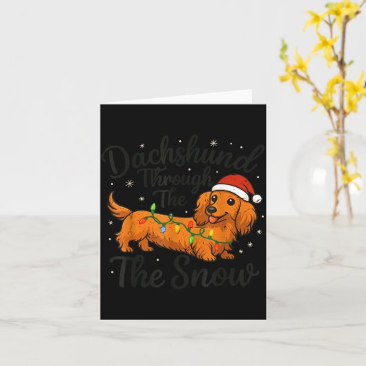 Dachshund Through The Snow Christmas Pajama Toddle カード (黄色い花)