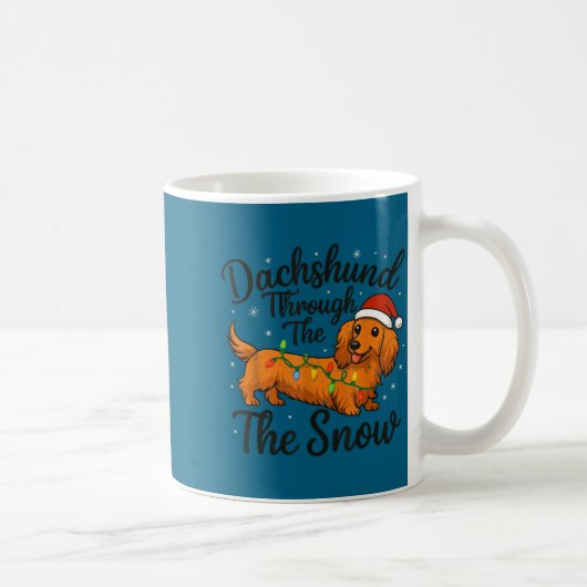 Dachshund Through The Snow Christmas Pajama Toddle コーヒーマグカップ (右)