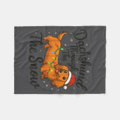 Dachshund Through The Snow Christmas Pajama Toddle フリースブランケット (正面(横))
