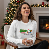 Dachshund Through The Snow Cute Christmas Dog トライブレンドTシャツ