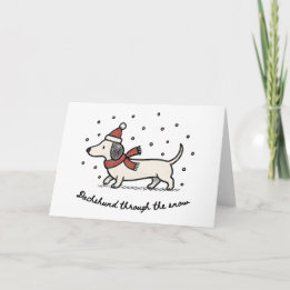 Dachshund Through the Snow - Funny Christmas Card シーズンカード
