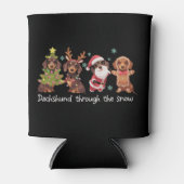 Dachshund Through The Snow Funny Christmas Dogs 缶クーラー (正面)