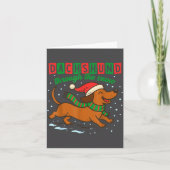 Dachshund Through The Snow Funny Christmas Wiener  カード (正面)