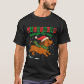 Dachshund Through The Snow Funny Christmas Wiener  Tシャツ (正面)