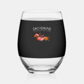 Dachshund Through The Snow Funny Dog Christmas Cla ステムなしワイングラス (正面)