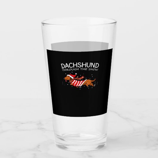 Dachshund Through The Snow Funny Dog Christmas Cla タンブラーグラス (正面)