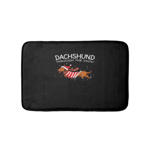 Dachshund Through The Snow Funny Dog Christmas Cla バスマット (正面)