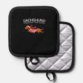 Dachshund Through The Snow Funny Dog Christmas Cla 鍋敷き (正面/裏面)