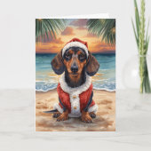 Dachshund Through the Snow Holiday Card カード (正面)