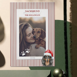 Dachshund through the Snow Watercolor 箔シーズンカード