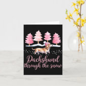 Dachshund Through The Snow Wiener Dog Christmas  カード (黄色い花)