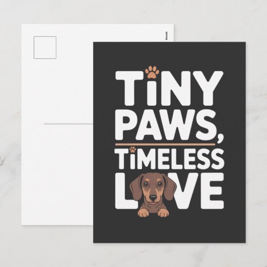 Dachshund Tiny Paws, Timeless Love シーズンポストカード (正面/裏面)