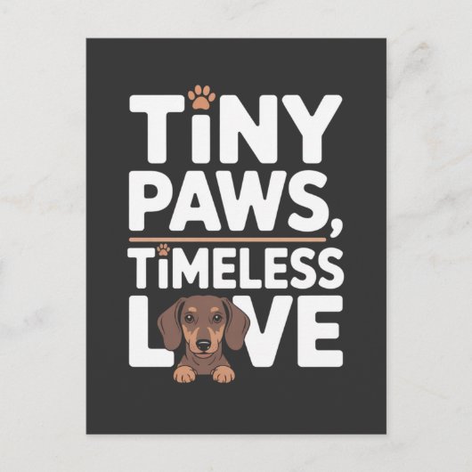 Dachshund Tiny Paws, Timeless Love シーズンポストカード (正面)
