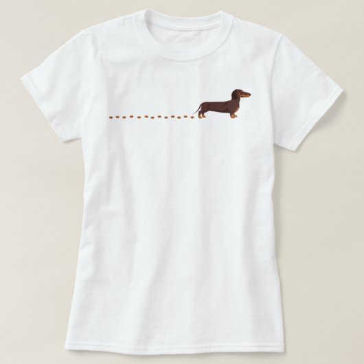 Dachshund Traces Dachshund Top T-Shirt Tシャツ (デザイン正面)