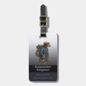 Dachshund Trail Blazer Hiker Personalized  Luggage ラゲッジタグ (正面縦)