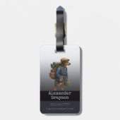 Dachshund Trail Blazer Hiker Personalized Luggage ラゲッジタグ (裏面縦)