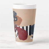 Dachshund Treat Thief Burglar カフェラテマグ (正面)