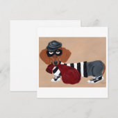 Dachshund Treat Thief Burglar シーズンカード (正面/裏面)