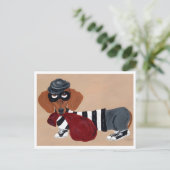 Dachshund Treat Thief Burglar シーズンポストカード (スタンド正面)