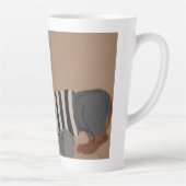 Dachshund Treat Thief Jailbird カフェラテマグ (右)