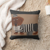 Dachshund Treat Thief Jailbird クッション (ブランケット)