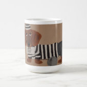 Dachshund Treat Thief Jailbird コーヒーマグカップ (中央)
