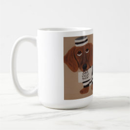 Dachshund Treat Thief Jailbird コーヒーマグカップ