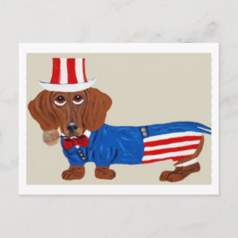 Dachshund Uncle Sam Invitation インビテーションポストカード