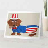 Dachshund Uncle Sam Invitation カード (正面)