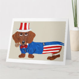 Dachshund Uncle Sam Invitation カード