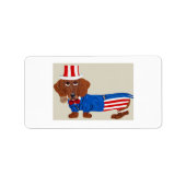 Dachshund Uncle Sam Invitation ラベル (正面)