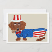 Dachshund Uncle Sam Invitation 招待状 (正面)