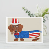 Dachshund Uncle Sam Invitation 招待状 (スタンド正面)