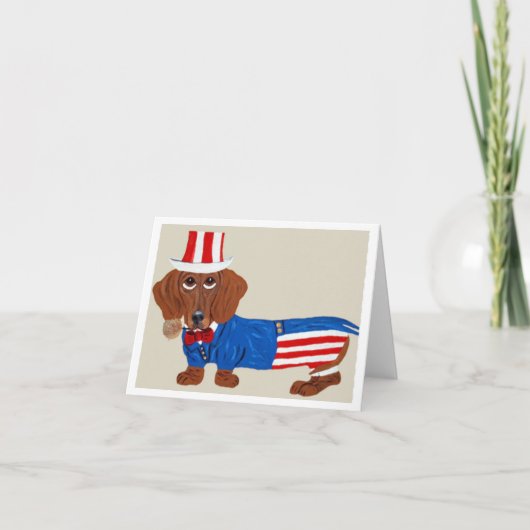Dachshund Uncle Sam Invitation 招待状 (正面)
