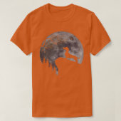Dachshund Under Moon Halloween Dog Lovers Tシャツ (デザイン正面)