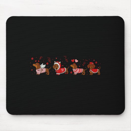 Dachshund Valentine Dachshund Valentine’s Day Saus マウスパッド (正面)