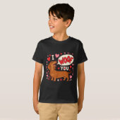 Dachshund Valentines Day I Woof You Love Wiener Do Tシャツ (正面フル)
