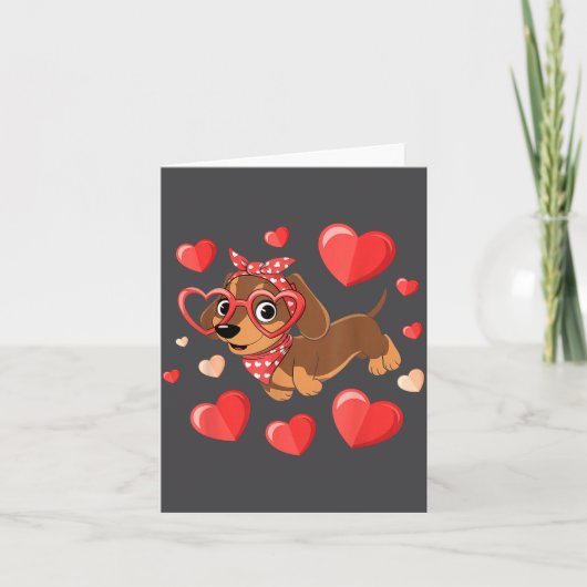 Dachshund Valentines Day Wiener Dog Lover Weenie H カード (正面)