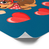 Dachshund Valentines Day Wiener Dog Lover Weenie H ポスター (角)