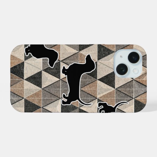 Dachshund Walking iPhone 15ケース (裏面横)